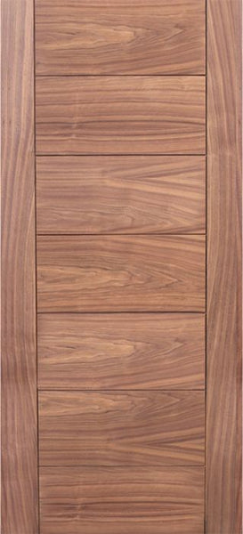 WDMA 42x80 Door (3ft6in by 6ft8in) Exterior Walnut Flush Panel Contemporary Single Entry Door 1