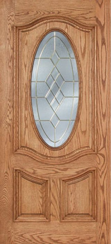WDMA 42x80 Door (3ft6in by 6ft8in) Exterior Oak Dally Single Door w/ A Glass - 6ft8in Tall 1