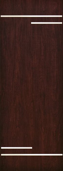 WDMA 42x96 Door (3ft6in by 8ft) Exterior Cherry 96in Contemporary Stainless Steel Bars Single Fiberglass Entry Door FC874SS 1
