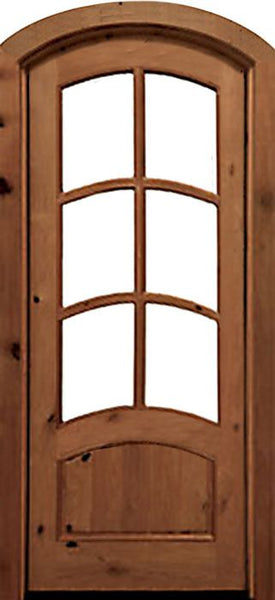 WDMA 42x96 Door (3ft6in by 8ft) Exterior Swing Knotty Alder Keowee Single Door/Arch Top 2-1/4 Thick 1