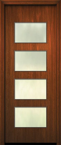 WDMA 42x96 Door (3ft6in by 8ft) Exterior Mahogany 42in x 96in Santa Monica Solid Contemporary Door w/Textured Glass 1