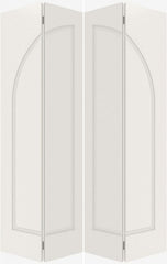 WDMA 44x80 Door (3ft8in by 6ft8in) Interior Bifold Smooth 1070 MDF Pair 1 Panel Round Panel Double Door 1