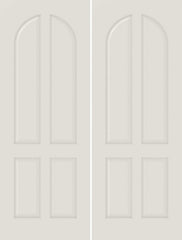 WDMA 44x80 Door (3ft8in by 6ft8in) Interior Bypass Smooth 4040 MDF 4 Panel Round Panel Double Door 1