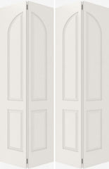 WDMA 44x80 Door (3ft8in by 6ft8in) Interior Bypass Smooth 4040 MDF 4 Panel Round Panel Double Door 2