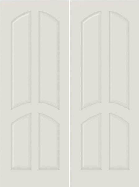 WDMA 44x80 Door (3ft8in by 6ft8in) Interior Swing Smooth 4030 MDF 4 Panel Arch Panel Double Door 1