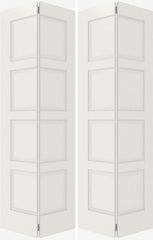 WDMA 44x80 Door (3ft8in by 6ft8in) Interior Swing Smooth 4100 MDF 4 Panel Double Door 2
