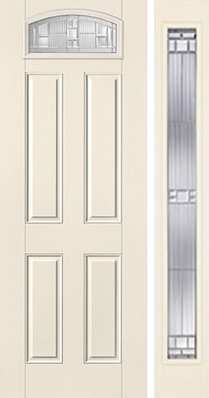 WDMA 44x96 Door (3ft8in by 8ft) Exterior Smooth SaratogaTM 8ft Camber Top Lite 4 Panel Star Door 1 Side 1