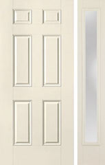 WDMA 46x80 Door (3ft10in by 6ft8in) Exterior Smooth 6 Panel Star Door 1 Side Clear 1