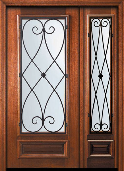 WDMA 46x80 Door (3ft10in by 6ft8in) Exterior Mahogany 80in 3/4 Lite Charleston Door /1side 1