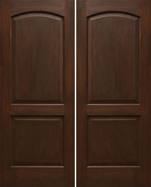 WDMA 48x80 Door (4ft by 6ft8in) Interior Mahogany 80in Two Panel Soft Arch Ovalo Sticking Double Door 1