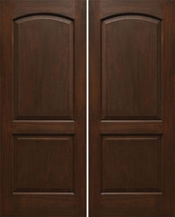 WDMA 48x80 Door (4ft by 6ft8in) Interior Mahogany 80in Two Panel Soft Arch Ovalo Sticking Double Door 1
