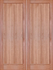 WDMA 48x80 Door (4ft by 6ft8in) Interior Barn Mahogany 1-Panel Solid Shaker Style Double Door SH-13 1