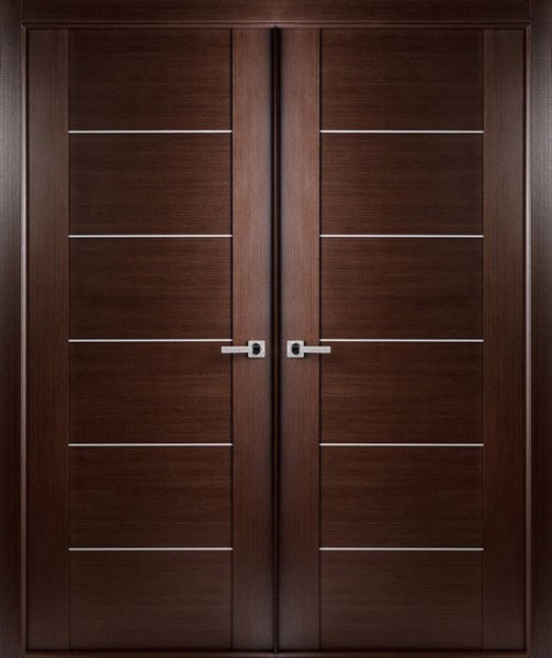 WDMA 48x80 Door (4ft by 6ft8in) Interior Barn Wenge Prefinished Massimo 201 Modern Double Door 1
