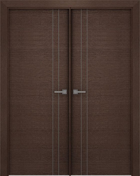 WDMA 48x80 Door (4ft by 6ft8in) Interior Barn Wenge Prefinished Maya VV Modern Double Door 1
