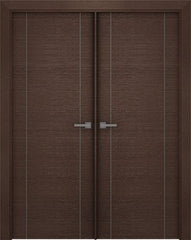 WDMA 48x80 Door (4ft by 6ft8in) Interior Pocket Wenge Prefinished Maya V-V Modern Double Door 1