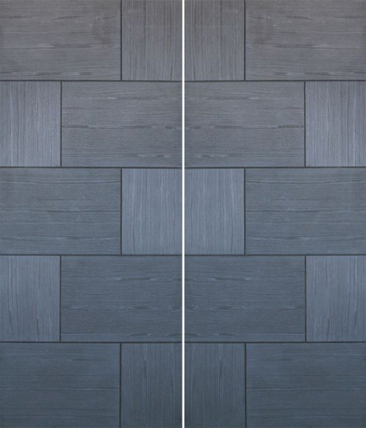 WDMA 48x80 Door (4ft by 6ft8in) Interior Barn Woodgrain Contemporary Modern Ash Gray Double Door MD 16 1