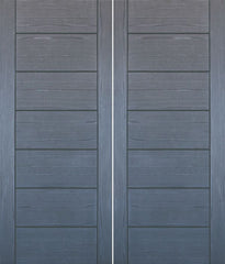 WDMA 48x80 Door (4ft by 6ft8in) Interior Barn Woodgrain Contemporary Modern Ash Gray Double Door MD 15 1