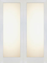 WDMA 48x80 Door (4ft by 6ft8in) Interior Barn Paint grade Full Lite Shaker Style White Double Door w/ Matte Glass SH-14 1