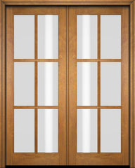 WDMA 48x80 Door (4ft by 6ft8in) Patio Swing Mahogany 6 Lite TDL Exterior or Interior Double Door Standard Size 2