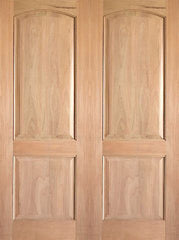 WDMA 48x80 Door (4ft by 6ft8in) Interior Barn Tropical Hardwood Rustic-2 2 Panel Arch Top Panel Double Door 1