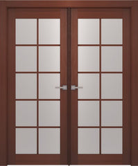 WDMA 48x80 Door (4ft by 6ft8in) Interior Barn Wenge Prefinished 10 Lite French Modern Double Door 1