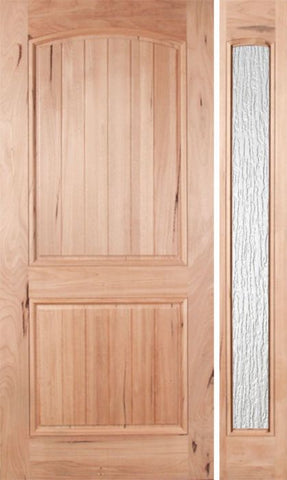 WDMA 48x80 Door (4ft by 6ft8in) Exterior Walnut Rustica Single Door/1side Rain Glass 1