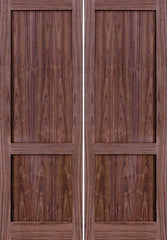 WDMA 48x96 Door (4ft by 8ft) Interior Walnut 96in 2 Panel Square Sticking Compression Fit Double Door 1