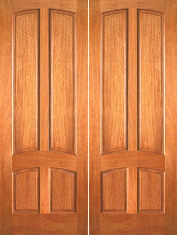 WDMA 48x96 Door (4ft by 8ft) Interior Swing Mahogany P-642 4 Panel Double Door 1