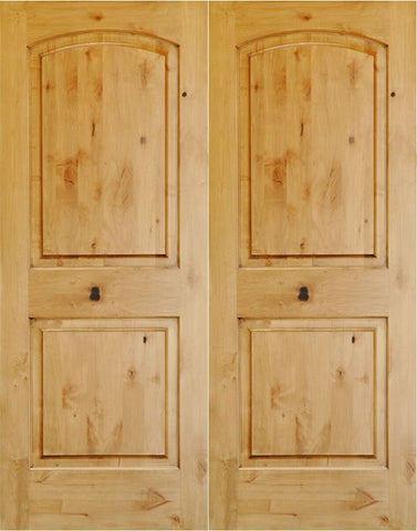WDMA 48x96 Door (4ft by 8ft) Interior Swing Knotty Alder 96in 2 Panel Arch Double Door 1-3/4in Thick KW-121 1