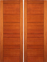 WDMA 48x96 Door (4ft by 8ft) Interior Swing Mahogany RB-01 Contemporary Modern Double Door 1