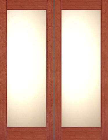 WDMA 48x96 Door (4ft by 8ft) Interior Barn Bamboo BM-32 Contemporary Full Lite Lami IG Glass Double Door 1