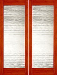 WDMA 48x96 Door (4ft by 8ft) Interior Swing Bamboo BM-35 Contemporary Small Wave Glass Double Door 1