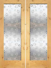 WDMA 48x96 Door (4ft by 8ft) Interior Barn Knotty Alder Double Door 1-Lite FG-8 Blooming Glass 1