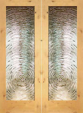 WDMA 48x96 Door (4ft by 8ft) Interior Barn Knotty Alder Full Lite Double Door FG-9 Swirl Glass 1