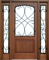 WDMA 50x80 Door (4ft2in by 6ft8in) Exterior Mahogany Inglewood Hendersonville Single Door/2Sidelight 1