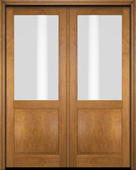 WDMA 52x96 Door (4ft4in by 8ft) French Barn Mahogany 1/2 Lite Exterior or Interior Double Door 1