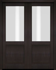 WDMA 52x96 Door (4ft4in by 8ft) French Barn Mahogany 1/2 Lite Exterior or Interior Double Door 2
