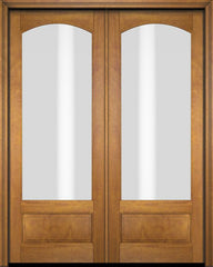 WDMA 52x96 Door (4ft4in by 8ft) Exterior Barn Mahogany 3/4 Arch Lite or Interior Double Door 1