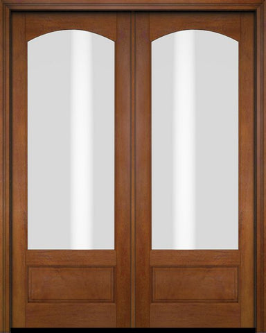 WDMA 52x96 Door (4ft4in by 8ft) Exterior Barn Mahogany 3/4 Arch Lite or Interior Double Door 4