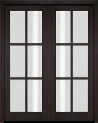 WDMA 52x96 Door (4ft4in by 8ft) French Swing Mahogany 6 Lite TDL Exterior or Interior Double Door 3