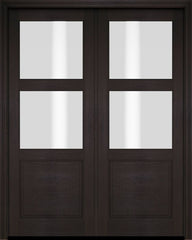 WDMA 52x96 Door (4ft4in by 8ft) Patio Swing Mahogany 2 Lite Over Raised Panel Exterior or Interior Double Door 2