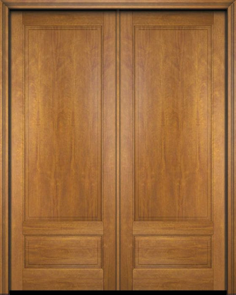 WDMA 52x96 Door (4ft4in by 8ft) Exterior Barn Mahogany 3/4 Raised Panel Solid or Interior Double Door 1