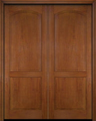 WDMA 52x96 Door (4ft4in by 8ft) Exterior Barn Mahogany 2 Raised Arch Panel Solid or Interior Double Door 4