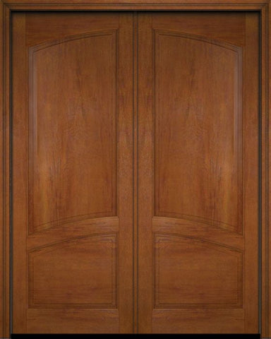 WDMA 52x96 Door (4ft4in by 8ft) Interior Swing Mahogany 2/3 Arch Raised Panel Solid Exterior or Double Door 5