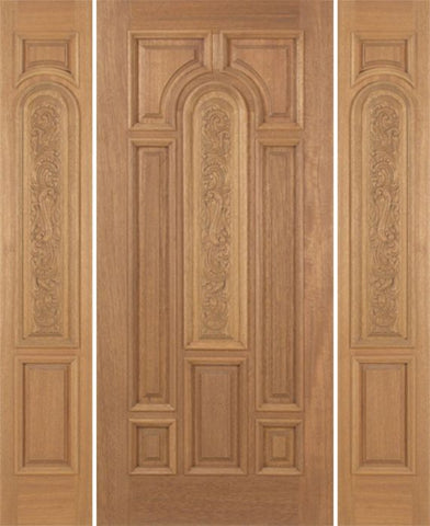 WDMA 54x80 Door (4ft6in by 6ft8in) Exterior Mahogany Revis Single Door/2side Carved Panel - 6ft8in Tall 1