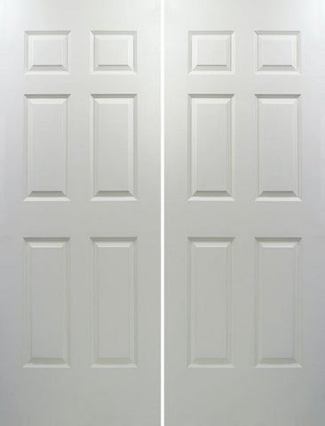WDMA 56x96 Door (4ft8in by 8ft) Interior Swing Smooth 96in Colonist Solid Core Double Door|1-3/8in Thick 1