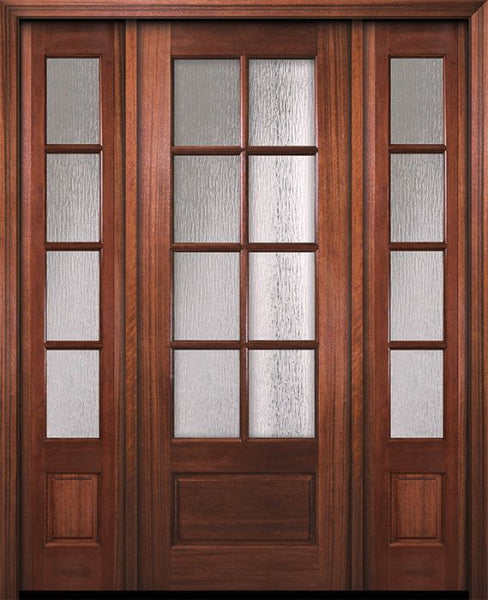 WDMA 56x96 Door (4ft8in by 8ft) Exterior Mahogany 96in 8 Lite TDL DoorCraft Door /2side w/Textured Glass 1