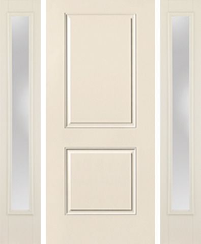 WDMA 58x80 Door (4ft10in by 6ft8in) Exterior Smooth 2 Panel Square Top Star Door 2 Sides Clear 1