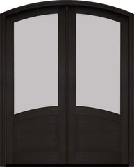 WDMA 60x78 Door (5ft by 6ft6in) Exterior Swing Mahogany 2/3 Arch Lite Arch Top Double Entry Door 2