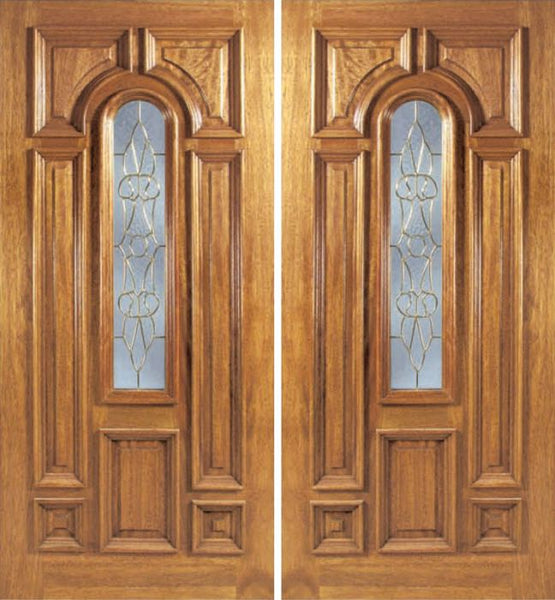 WDMA 60x80 Door (5ft by 6ft8in) Exterior Mahogany Ironbark Double Door w/ OL Glass 1